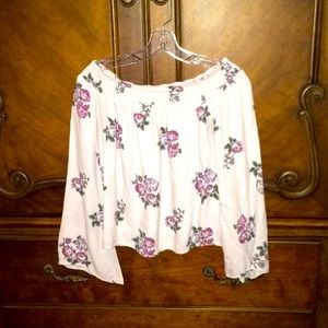 Boutique off the shoulder floral shirt